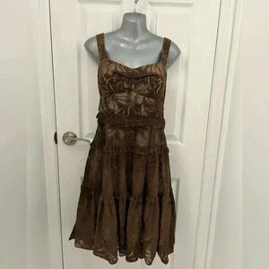 BCBG Brown, Ruffle Skirt Dress, Sz 12